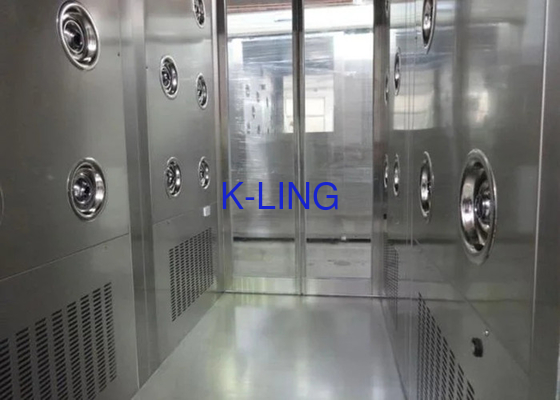 Cleanroom Stainless Steel Semi Kaca Air Shower Tunnel Ukuran Disesuaikan