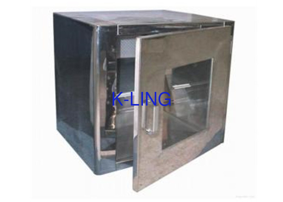 Stainless Steel 304 Kabinet Static Laboratory Cleanroom Transfer Window Dengan Sinar UV