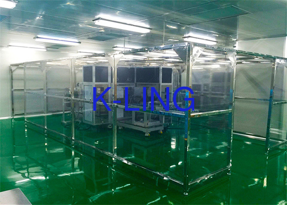 Kebisingan ≤75dB Softwall Clean Room Dengan Partisi Disesuaikan Dan Frame Alloy Aluminium