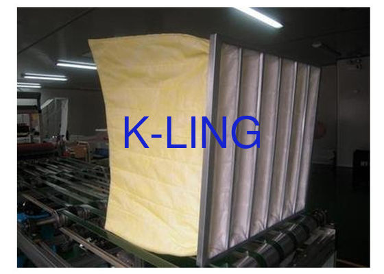 Serat sintetis 80% Kelembaban Filter Udara saku Frame baja galvanis 50Pa Tekanan awal