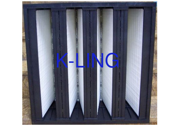 Kapasitas debu FiberGlass V Bank Filter Dengan EVA Gasket Media Serat Kaca 18 Sq.m Area