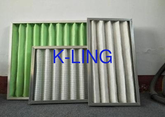 G4-F9 Filter Aluminium Pleated Panel Filter Udara 32-120°F Kisaran suhu