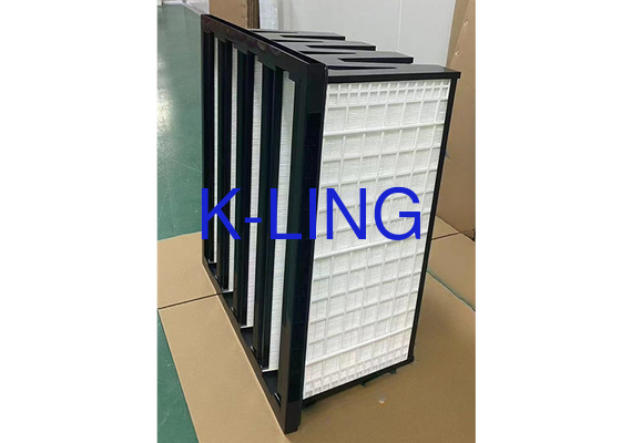 W Bentuk V-Bank Tipe HEPA Filter Plastik Medium Industrial Micro Air Filter