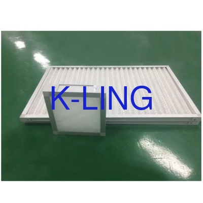 Panel Filter Konstruksi dengan PU Foam Medium Material Pleated Panel Filter Udara G1-G4 Efisiensi