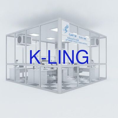 Lebih dari 350 Lux Modular Cleanroom Menggabungkan PVC atau Aluminium Alloy Material lantai Kelas 100 1000 10000 Pembersihan Rank Dioptimalkan untuk perakitan elektronik