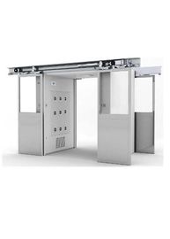 Powder Coated Steel Automatic Sliding Door Air Shower Tunnel Untuk Pabrik Elektronik