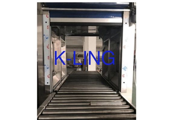 380V 50Hz Barang Cleanroom Air Shower Dengan Roller Conveyor Dusting Tunnel
