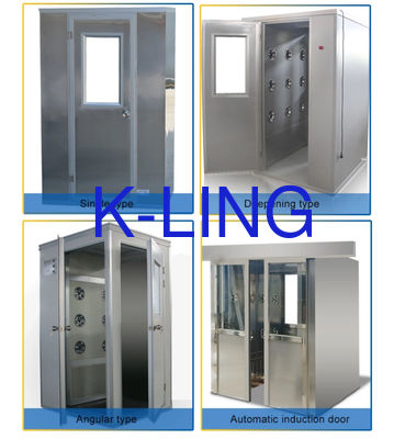 H13 Memfilter Shower Air Biomedis Cleanroom Dengan Layar LCD Berfungsi