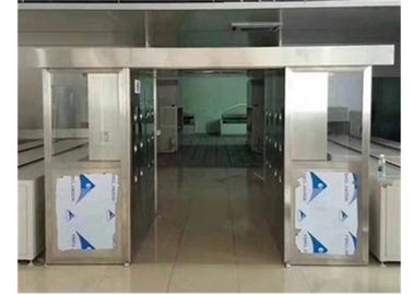 Low Noise Air Shower Membersihkan Kamar Auto Pintu Geser Ganda Untuk Industri Instrumen Yang Tepat