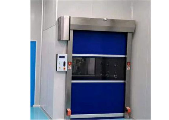 Remote Control Clean Room Air Shower Tunnel Dengan Pintu Rol PVC Kecepatan Cepat