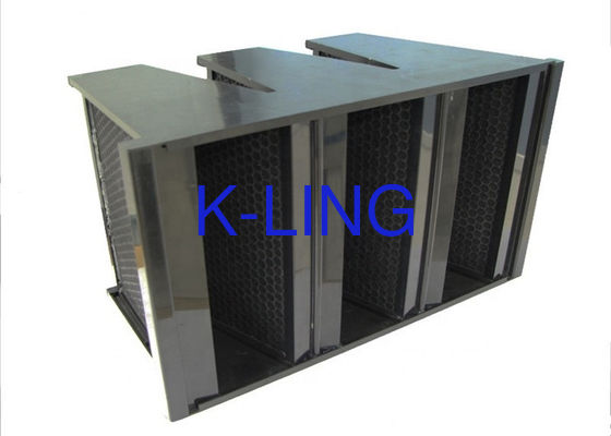 Filter Udara Granular Karbon Aktif Sel V Menghilangkan Bau Bau Dengan Bingkai ABS