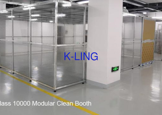 Farmasi Softwall Clean Booth FFU Peralatan Kamar Bersih Bingkai Struktur Aluminium
